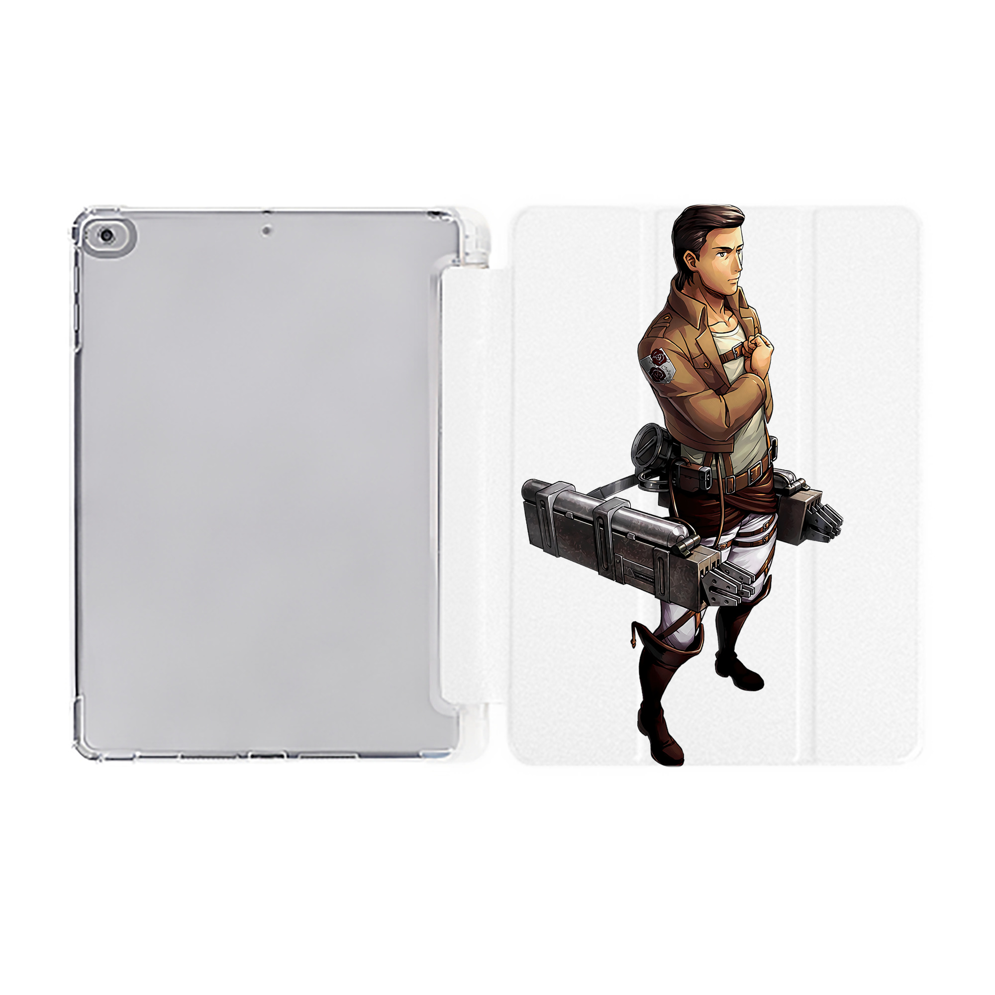（画像用） 進撃の巨人 Attack on Titan IPad ケース ペン収納付き 三つ折りスタンド PUレザー×シリコン 対応機種9.5/10.5/10.9インチ